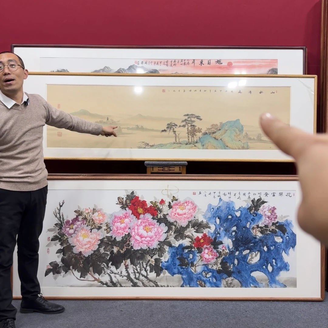 国画手绘作品带框210成60
