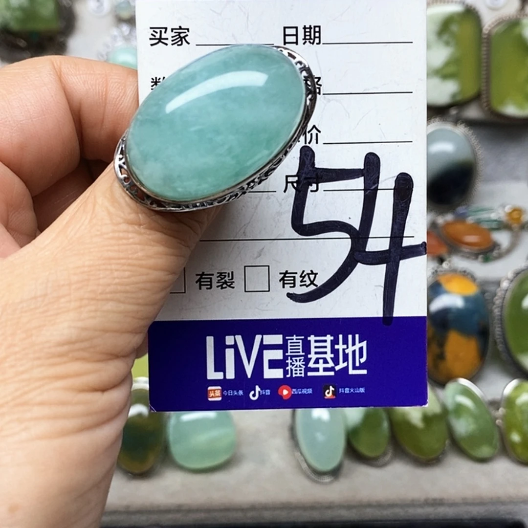 静***文蛇纹石玉银S925镶嵌吊坠