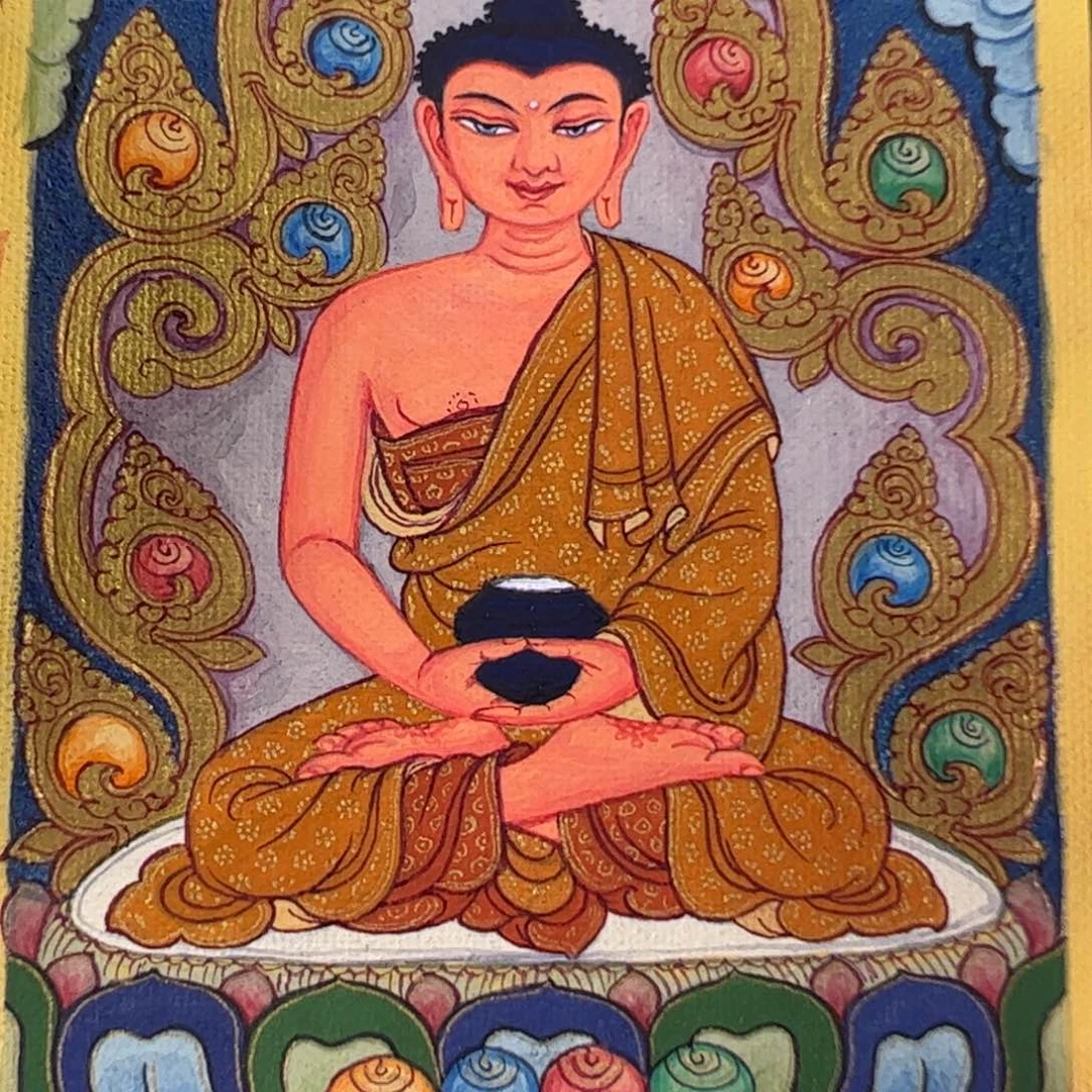 旋***律吊坠阿弥陀佛唐卡绘画作品