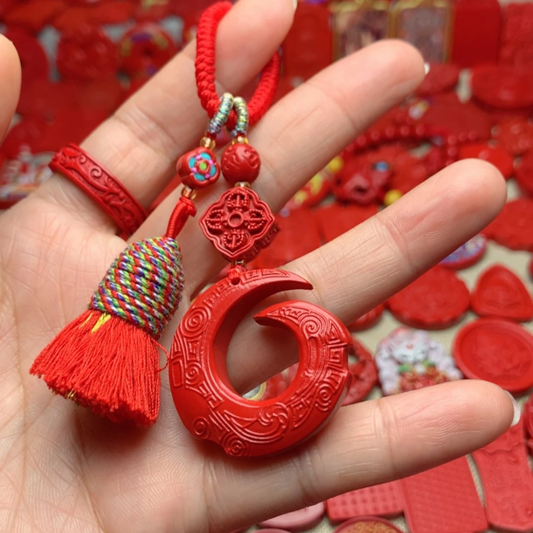 天然辰砂工艺品朱砂钥匙扣包包挂