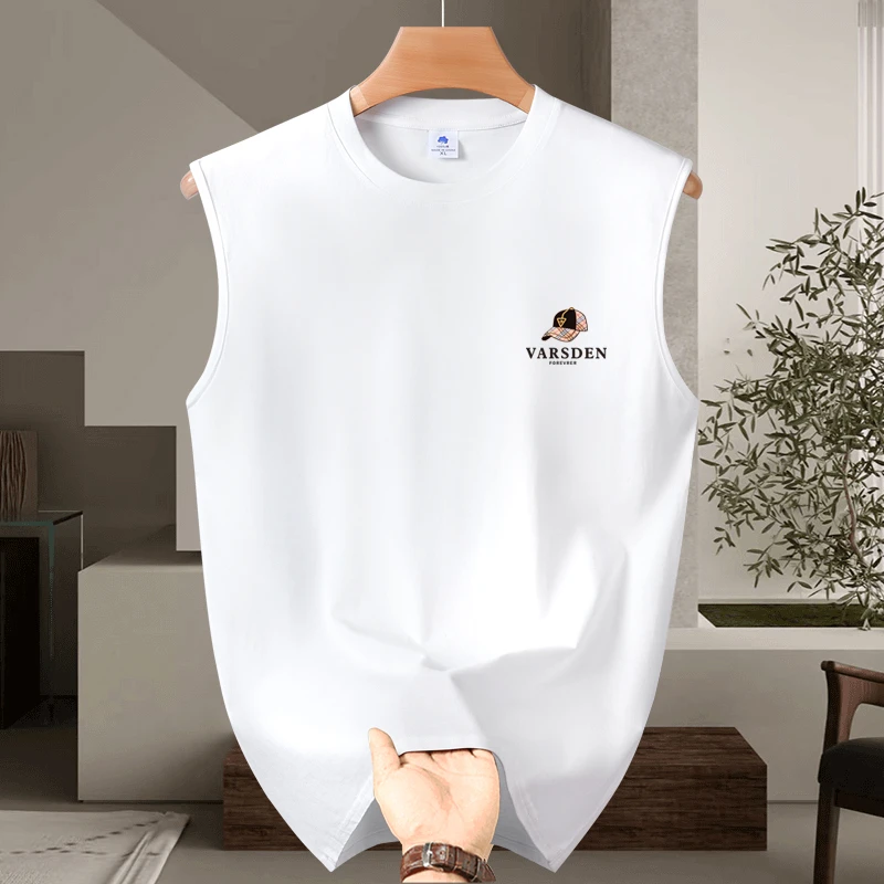 夏季休闲男士无袖T恤男女潮流青少年情侣运动大码学生重磅纯棉t恤