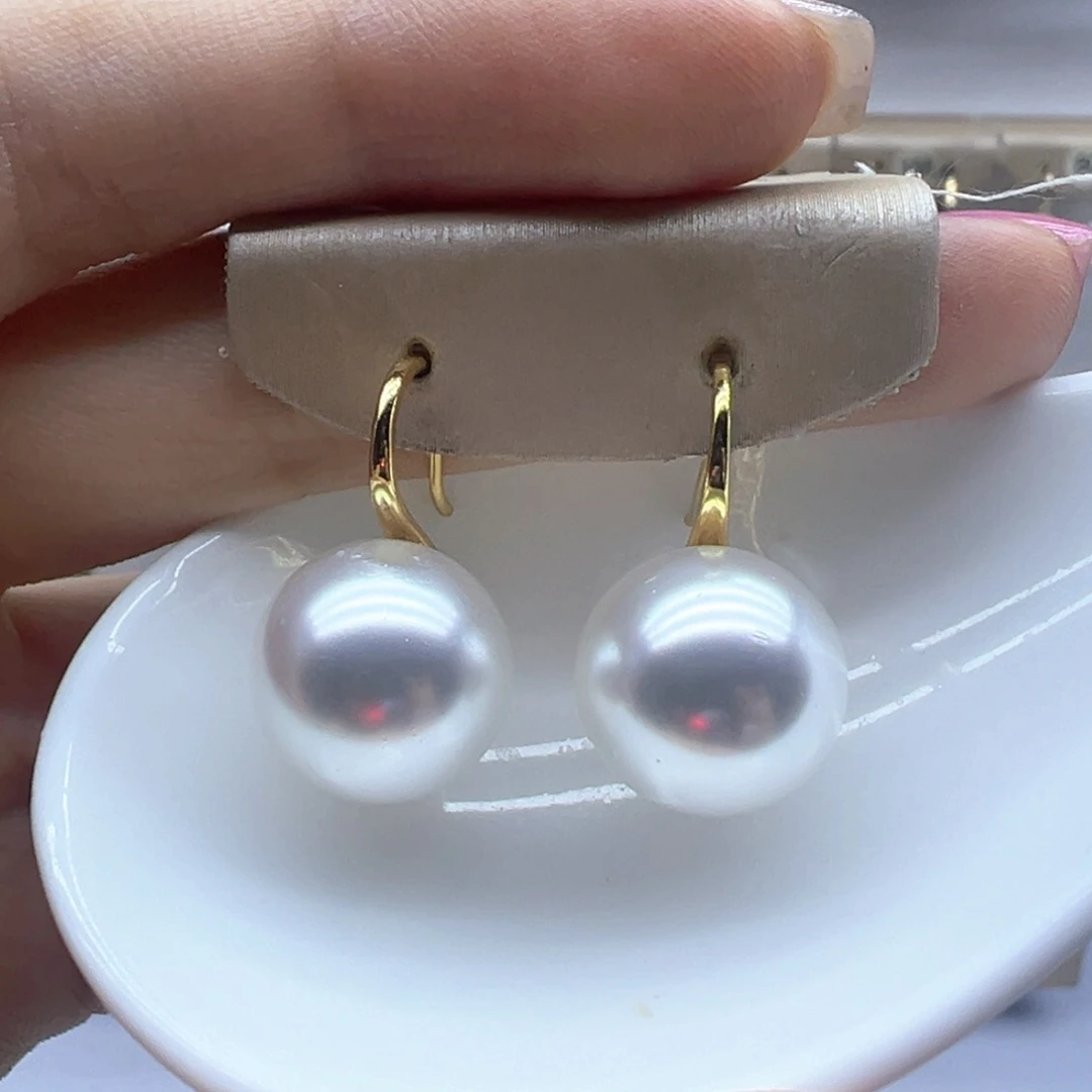 18K金镶嵌淡水珍珠耳饰