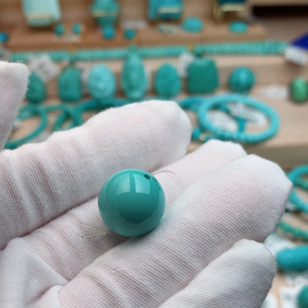 未镶嵌绿松石珠宝奇石15mm