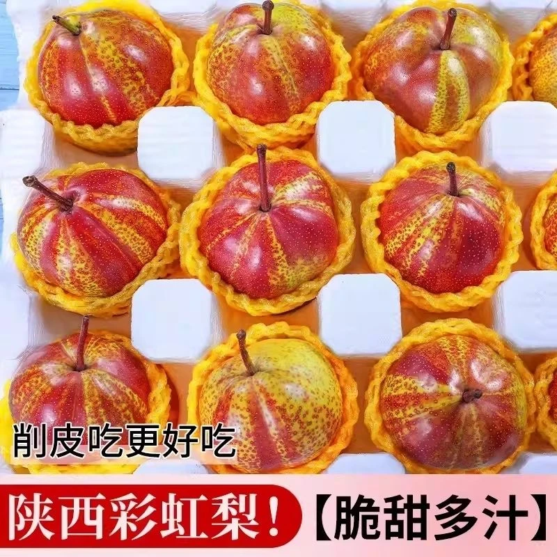 陕西正宗彩虹梨新鲜香脆多汁当季水果