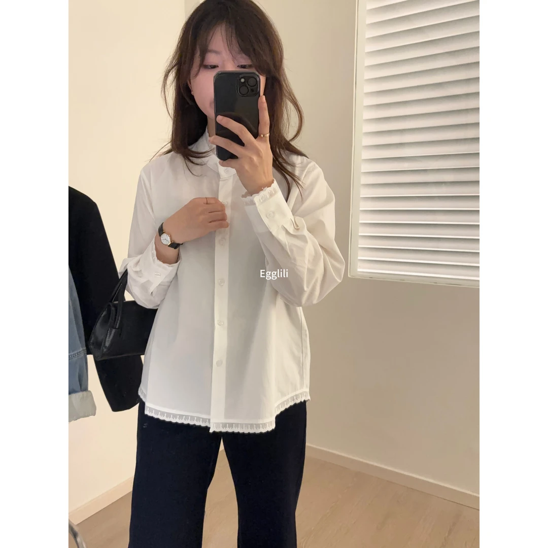 【花边小立领衬衫】精致甜美小衫