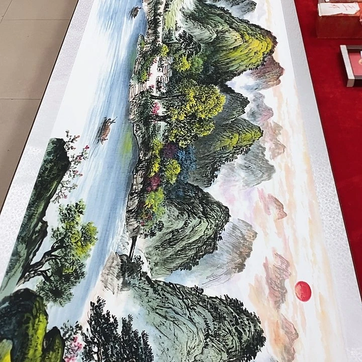 手工装裱国画作品