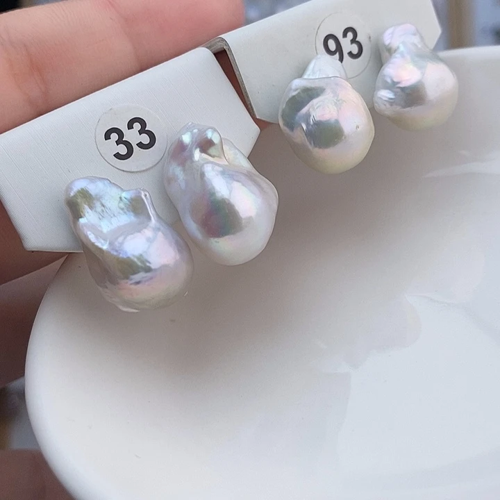 银S925镶嵌淡水珍珠耳饰喜欢哪个告诉我，有瑕