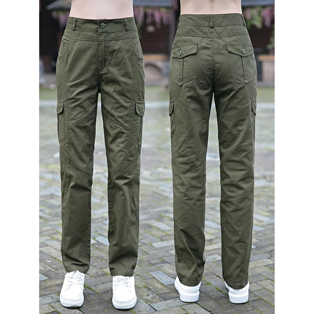 拉夏贝尔工装裤2025春秋季新款时尚高腰女生休闲女裤直筒显瘦裤子