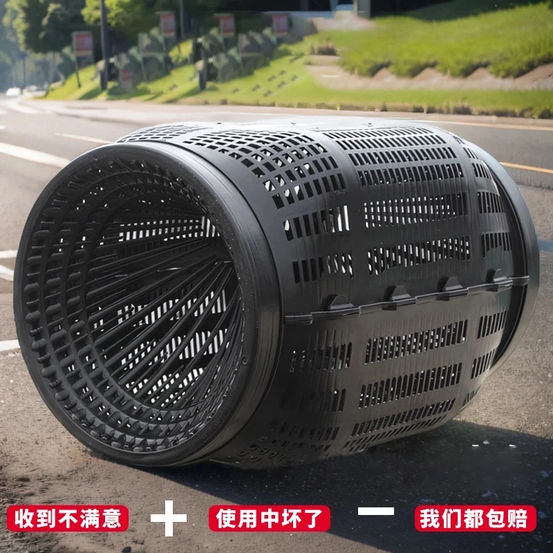 2025年新款加粗防逃鱼笼大号圆形沉底地笼双口绳网捕鱼网耐用工具