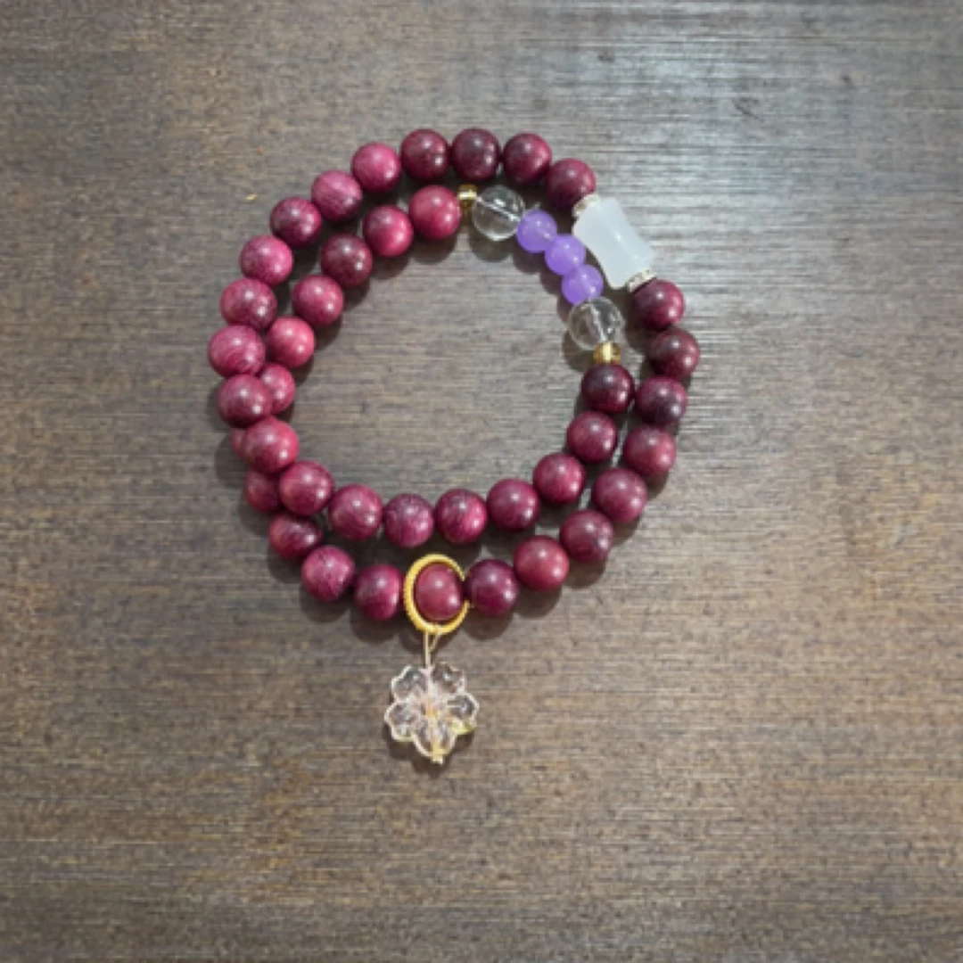 小叶紫檀双圈手串-3（无礼盒）