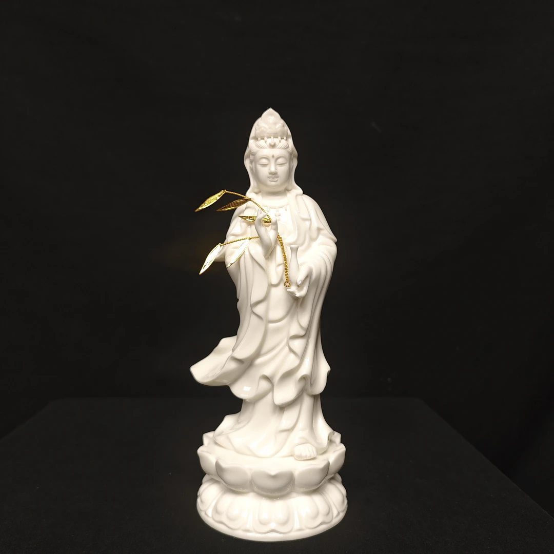 白瓷三圣茶宠茶桌玄关柜子摆件