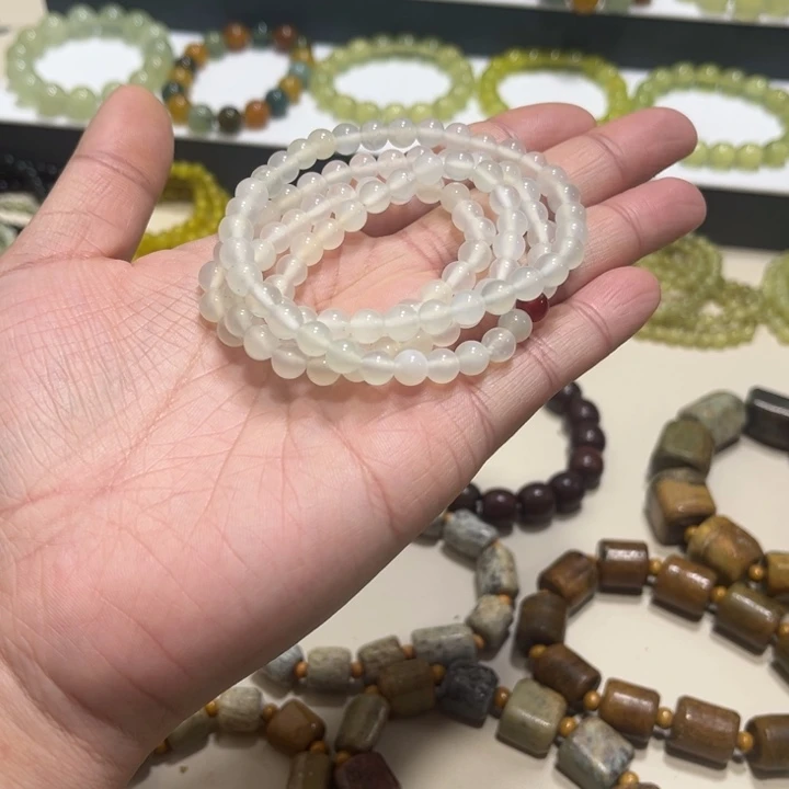 蛇纹石玉未镶嵌手链卡6