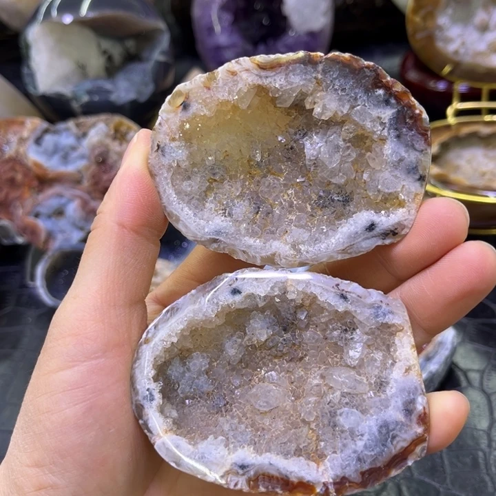 水晶珠宝半成品未镶嵌特价彩晶盆