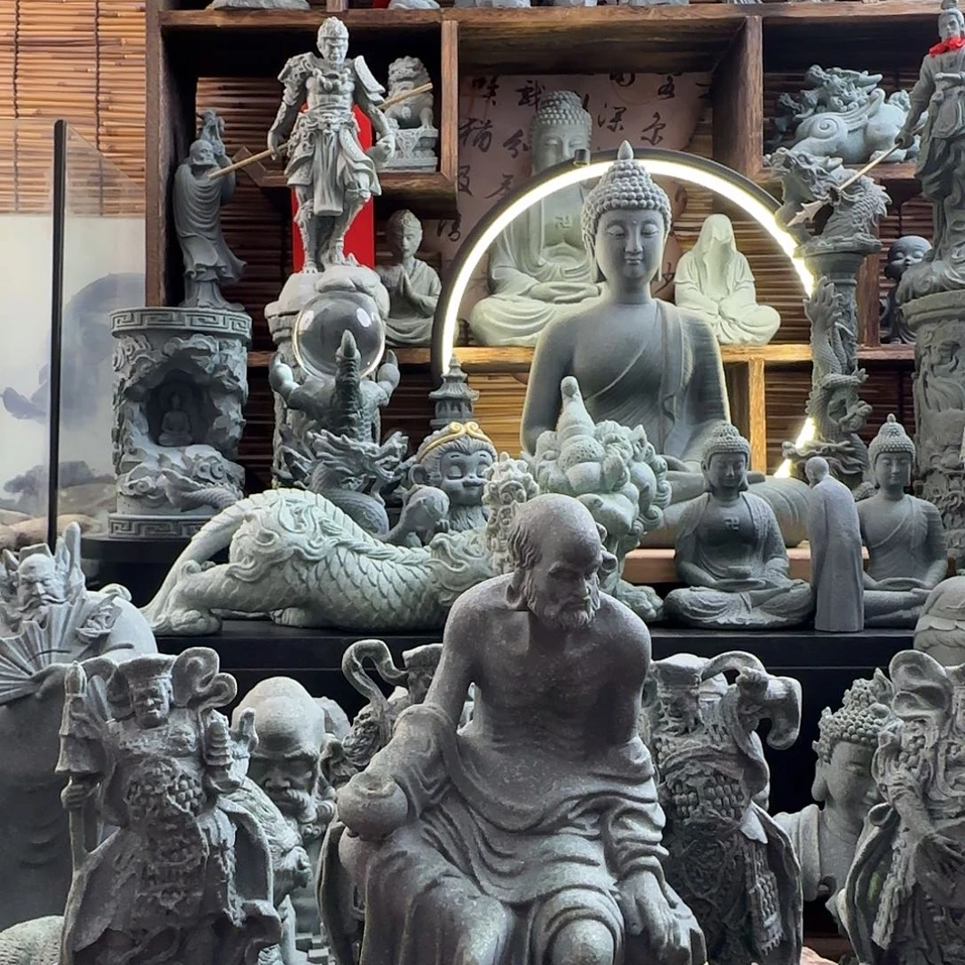 石材四大天王加持bo达摩一个