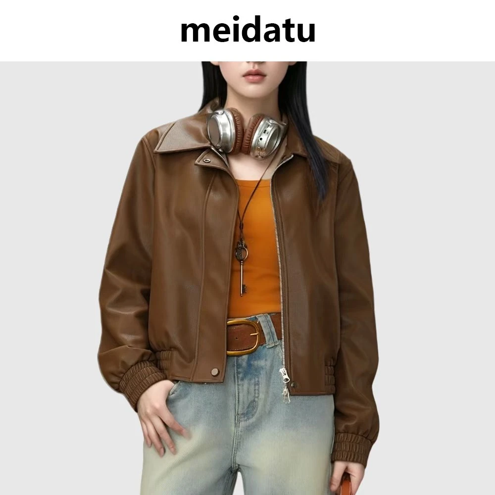 美哒兔（美式女孩）复古时髦短款夹克外套（高个子版）CK442-5G