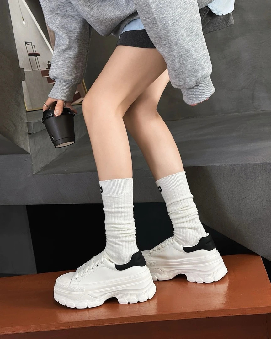 松糕厚底小白鞋2025夏百搭时尚休闲鞋青年轻便女鞋 MLSY 87016