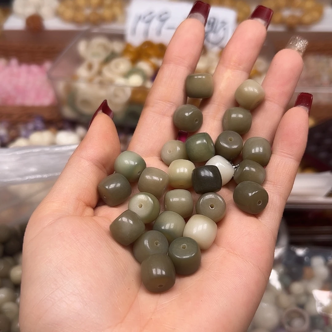 手串菩提根/象牙果12非料绿直切110颗