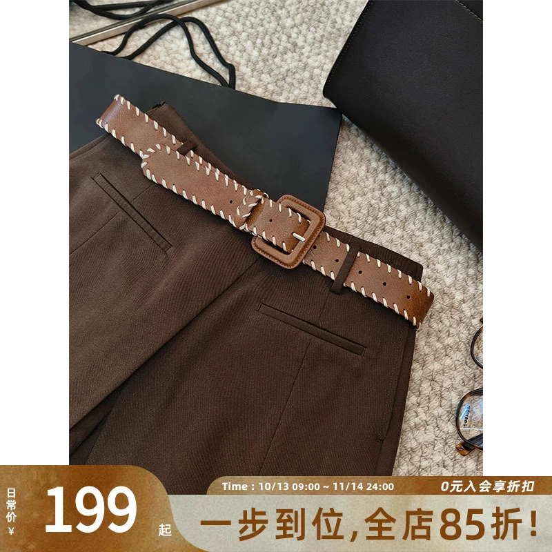 【现货】A美洋MEIYANG 线雕腰带 出片神器复古做旧蜡线百搭装饰皮带