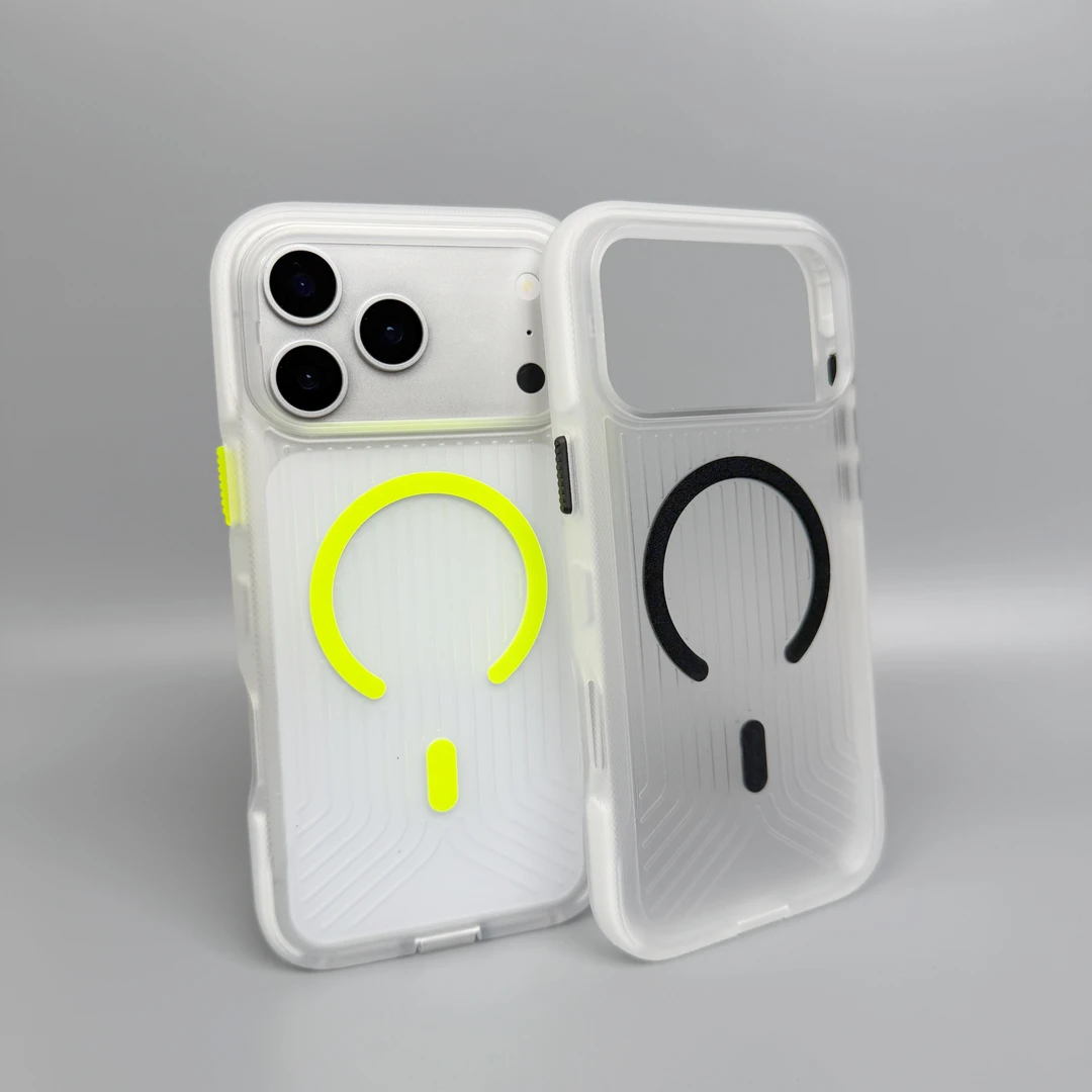 挂绳磁吸瓦楞纹适用苹果17promax防摔手机壳17pro独立按键16pro