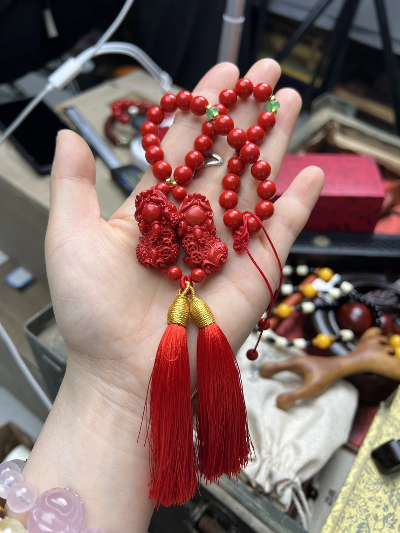 天然辰砂【闪购链接】精品朱砂帝王砂貔貅车挂