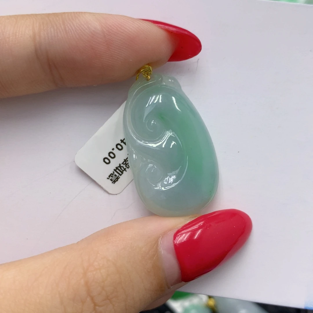 翡翠18K金镶嵌颈饰84899