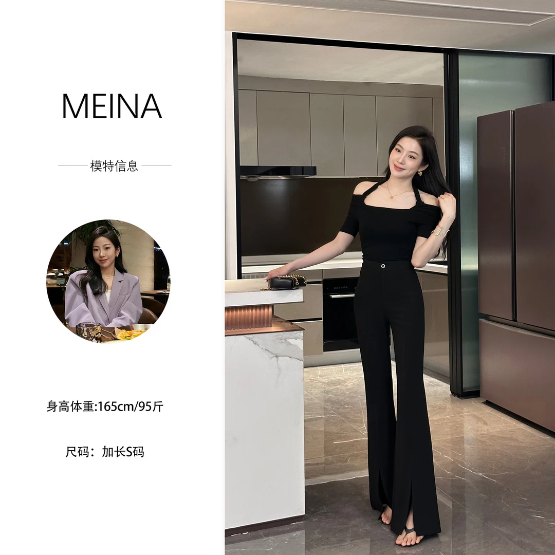 MUMU【日暮着色】2025新款夏季高腰显瘦垂感提臀修身显瘦百搭裤子