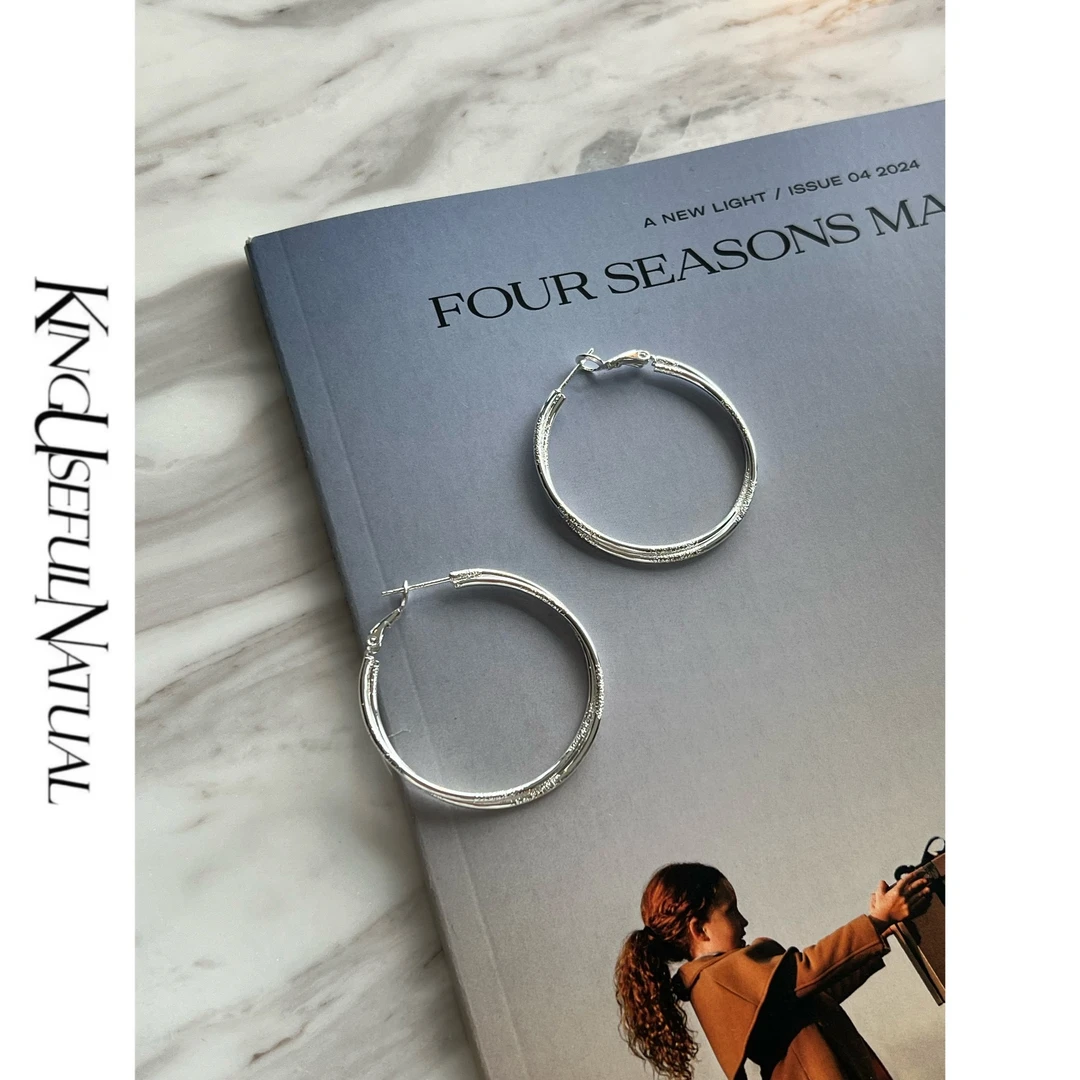 铜合金耳饰 KUN【经典圆环】交叉素圈圆圈轻奢高级感清冷风耳钉