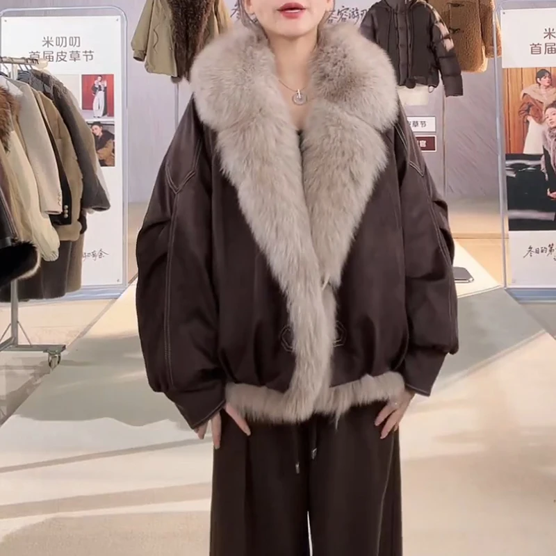 2025冬季可拆毛领明线棉衣版型宽松风格时尚保暖实用高级休闲风