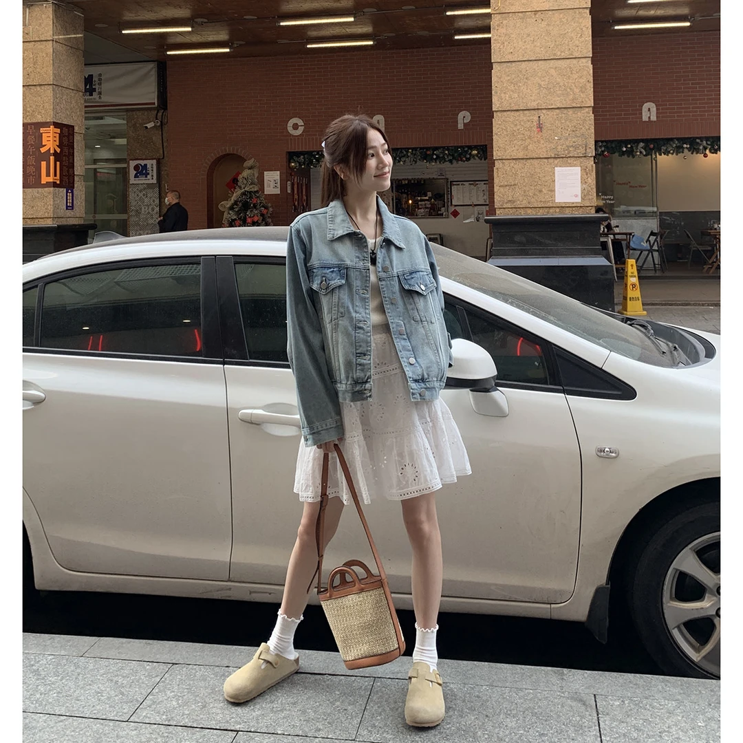 2025新款复古牛仔外套女秋季新款宽松韩系穿搭小个子长袖外套