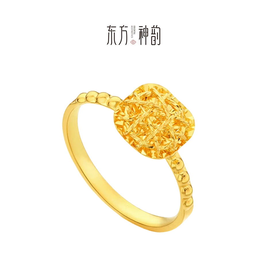 【爆闪方糖】足金999女士小方糖戒指女款气质时尚国风简约