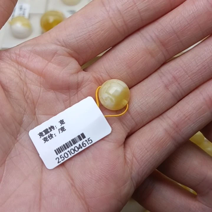 未镶嵌蜜蜡裸石芸**云10+ 圆珠  金瓷白溶洞妖花  俄料