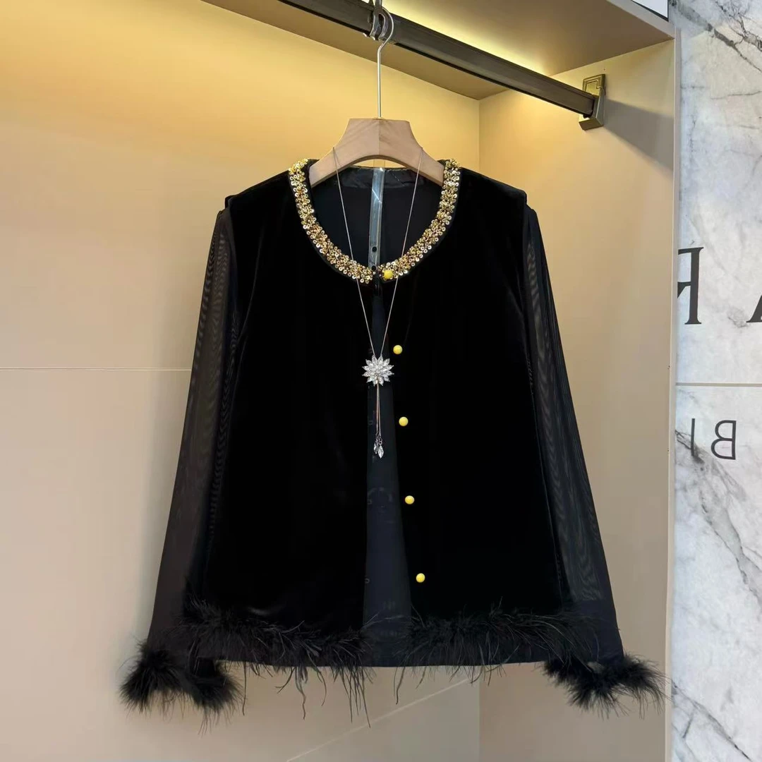 新款秋季欧货洋气时尚打底衫+马甲拼接设计感上衣显瘦两件套6062