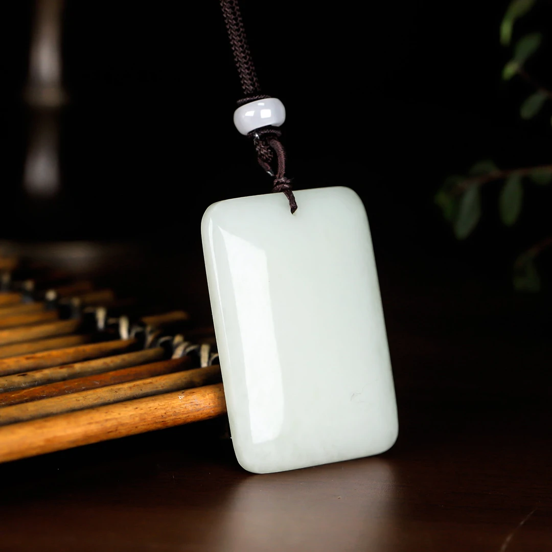 蓝田玉平安无事牌吊坠兵马俑景区同款天然活玉保真（多样性发其一）