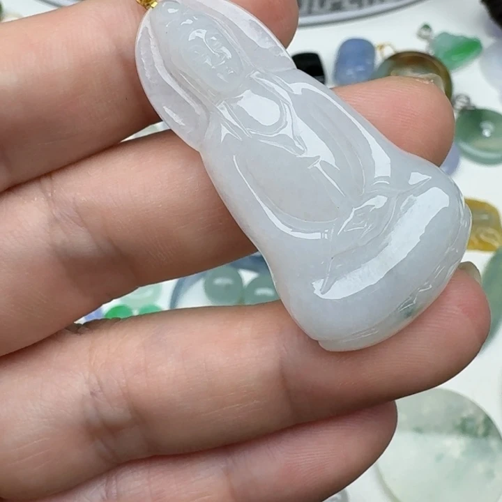 吊坠(不含链)18K金镶嵌翡翠