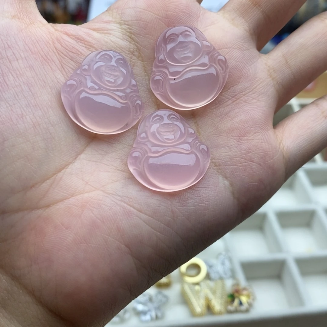 玛瑙/玉髓未镶嵌珠宝半成品一个佛像23mm B140