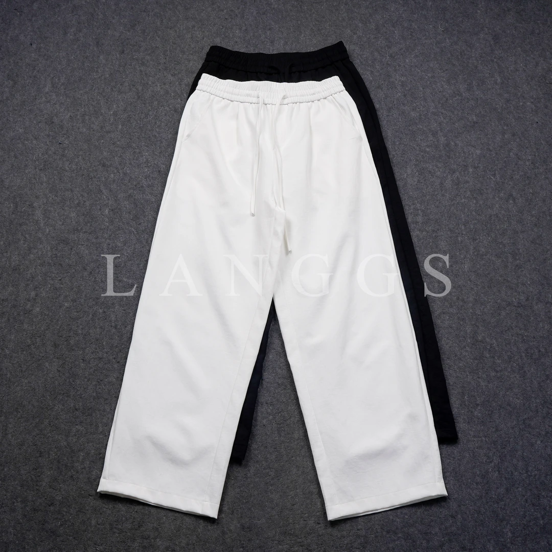 LANGGS&浪叔 25春夏季莱赛尔轻薄垂感直筒休闲长裤-25K906