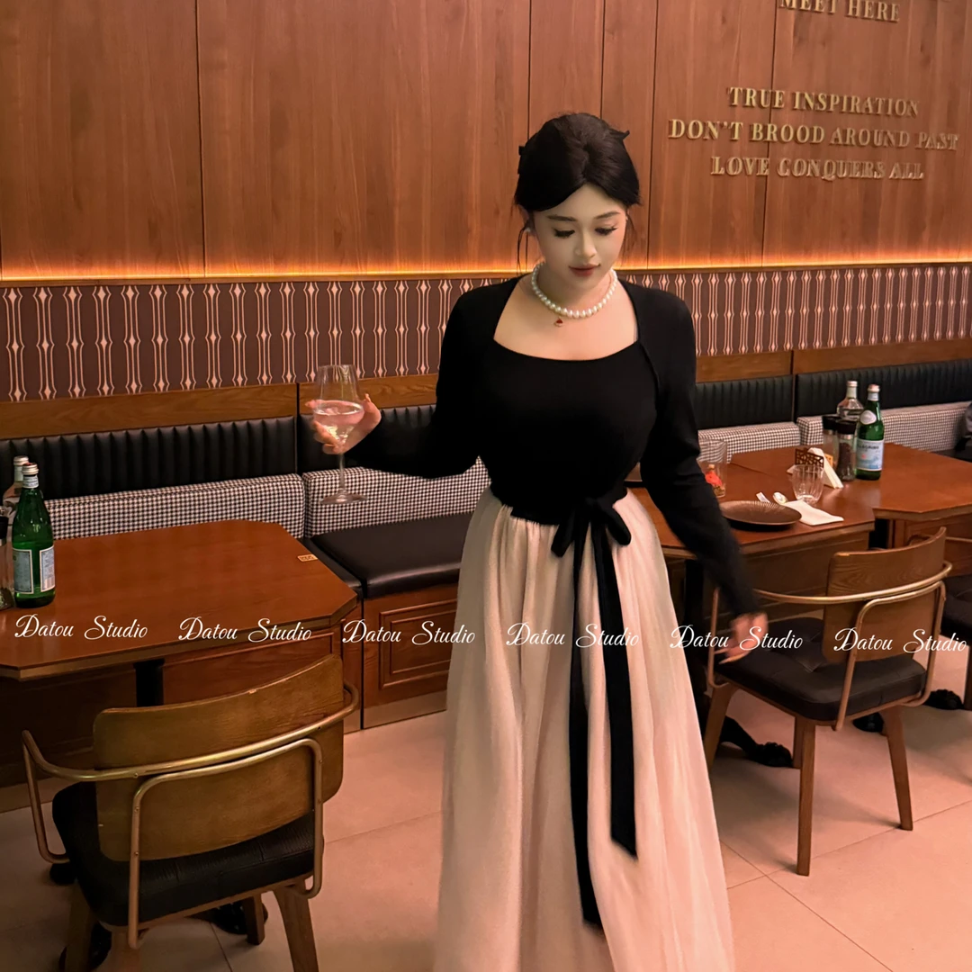 【回款青青】【许妍感】微胖大码长袖通勤风女T恤气质小众显瘦套装女