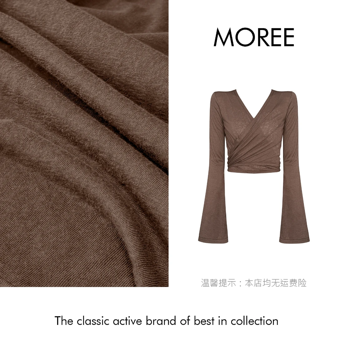 【MOREE】Modèle d’automne绑带设计感微喇袖上衣-F8380