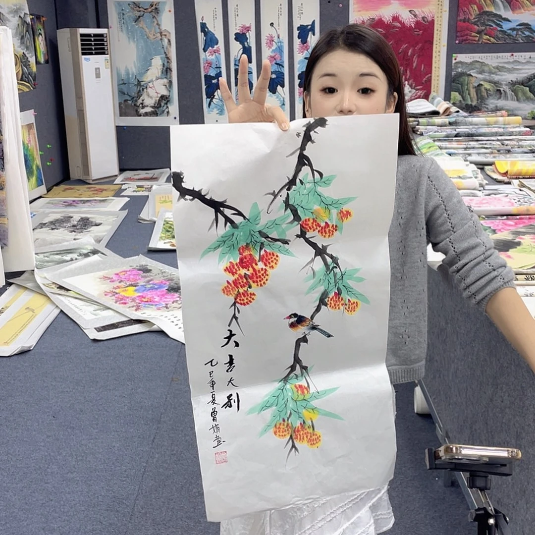 国画作品小姐姐放漏…