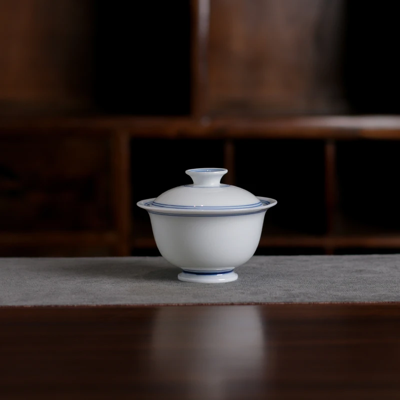 元宝二才玄纹盖碗赠送主人杯1个赠送杯垫1块