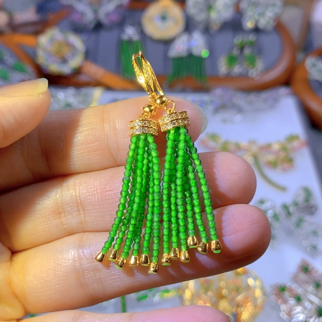 颈饰银S925镶嵌翡翠