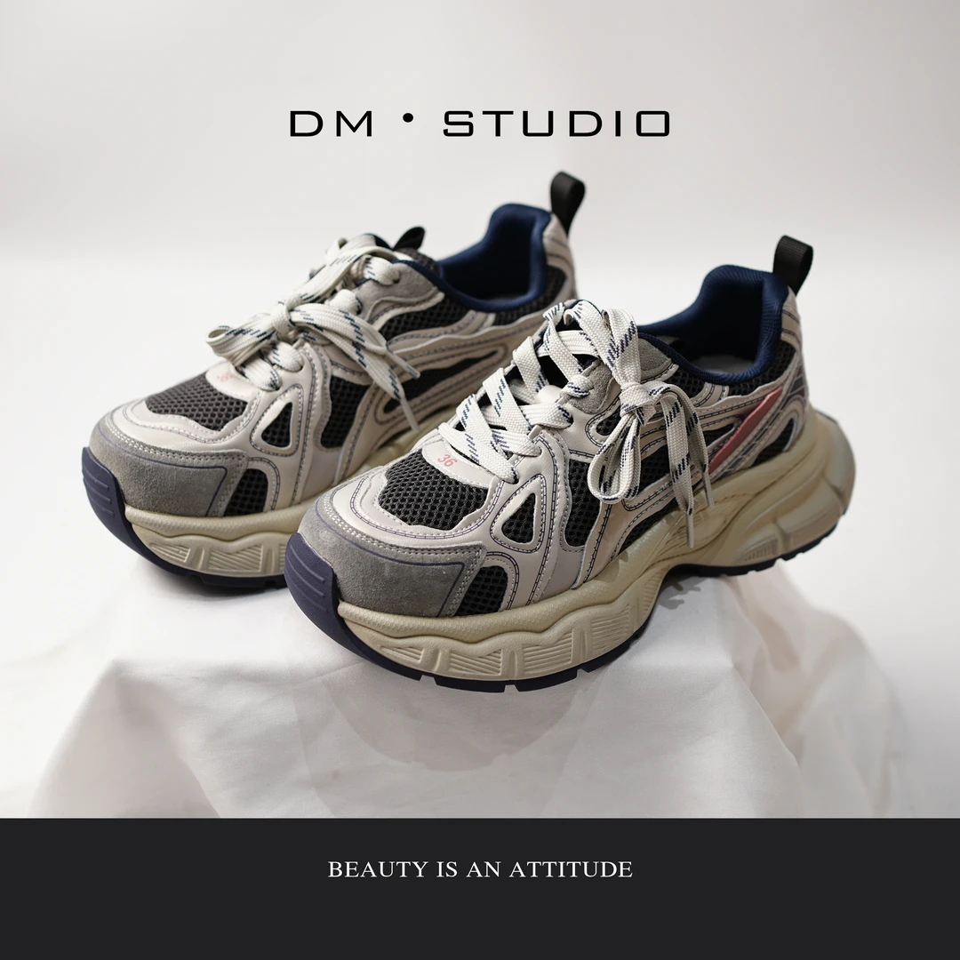 DEDM-DM•STUDIO/复古高级感百搭厚底增高老爹鞋（255861-12）