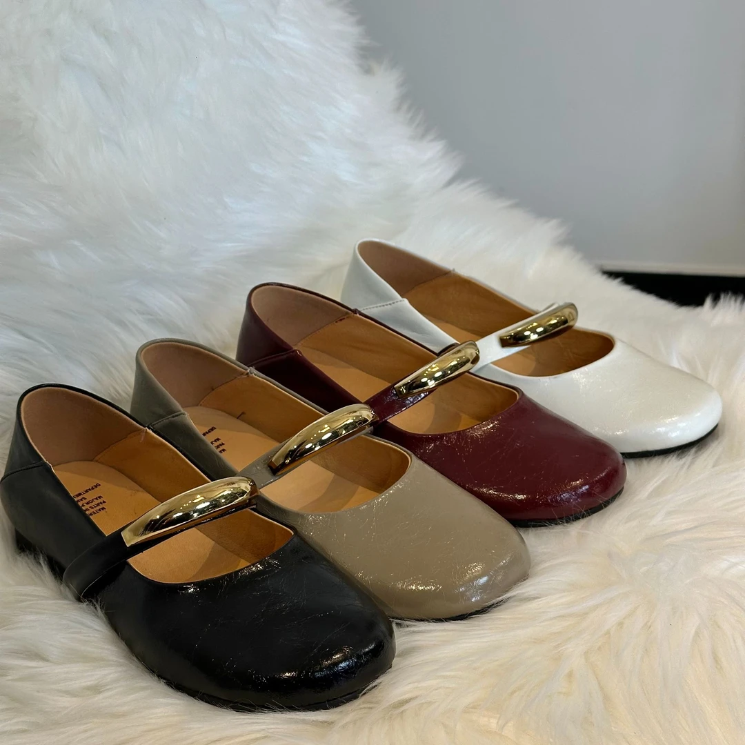 跟高2cm/34-39/春季新款美拉德潮时尚百搭一字跘带低跟单鞋女