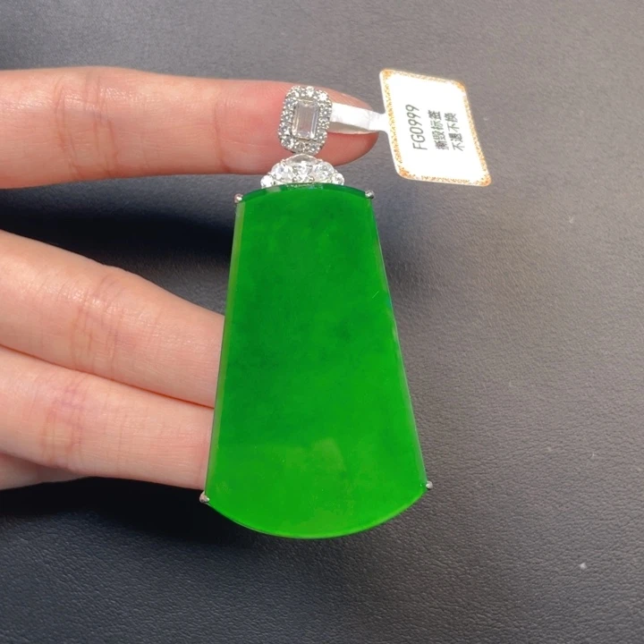 翡翠银S925镶嵌吊坠(不含链)