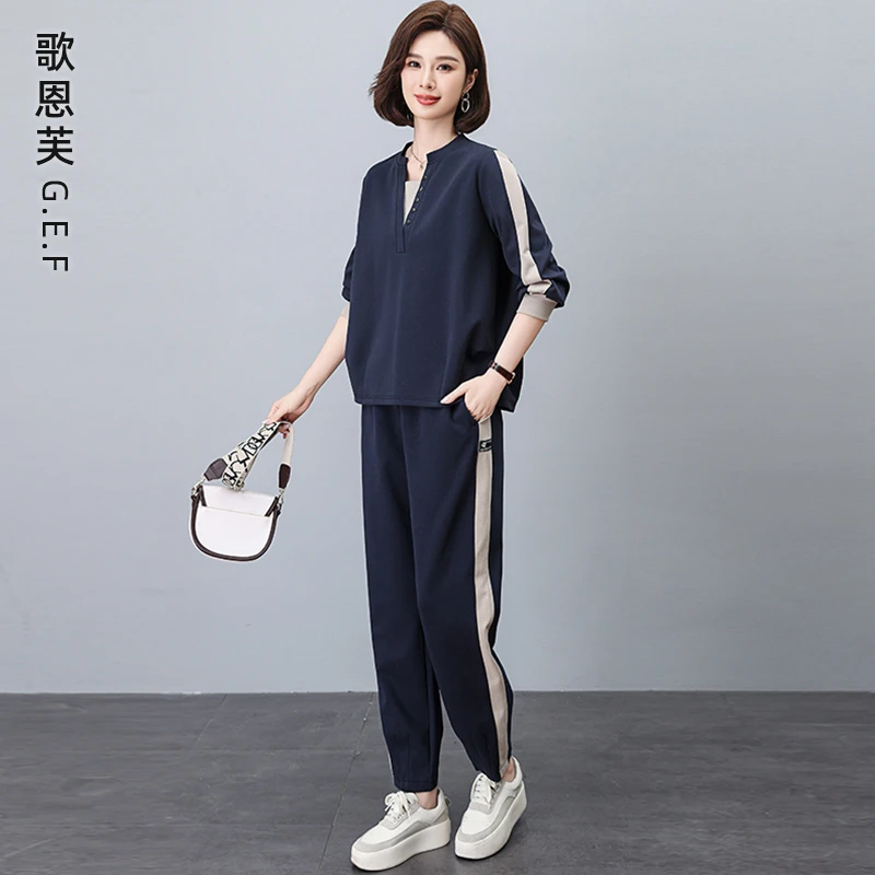 休闲运动套装女2025新款早春穿搭时尚减龄洋气妈妈春装搭配一整套