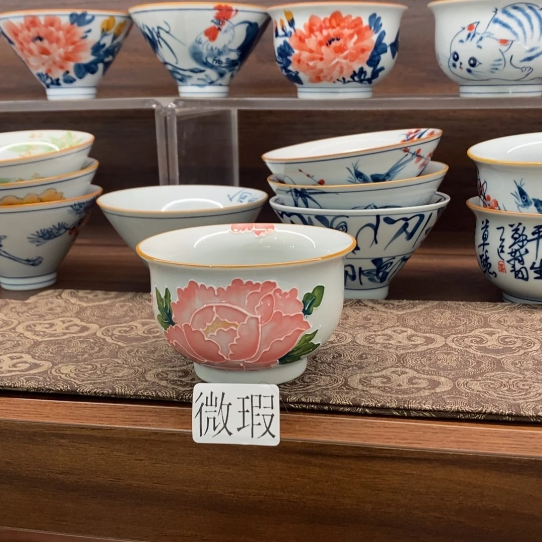 釉下彩老陶泥手工绘制