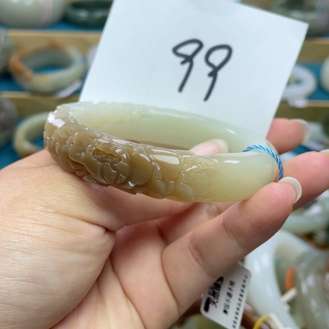 未镶嵌手镯和田玉圈口54+