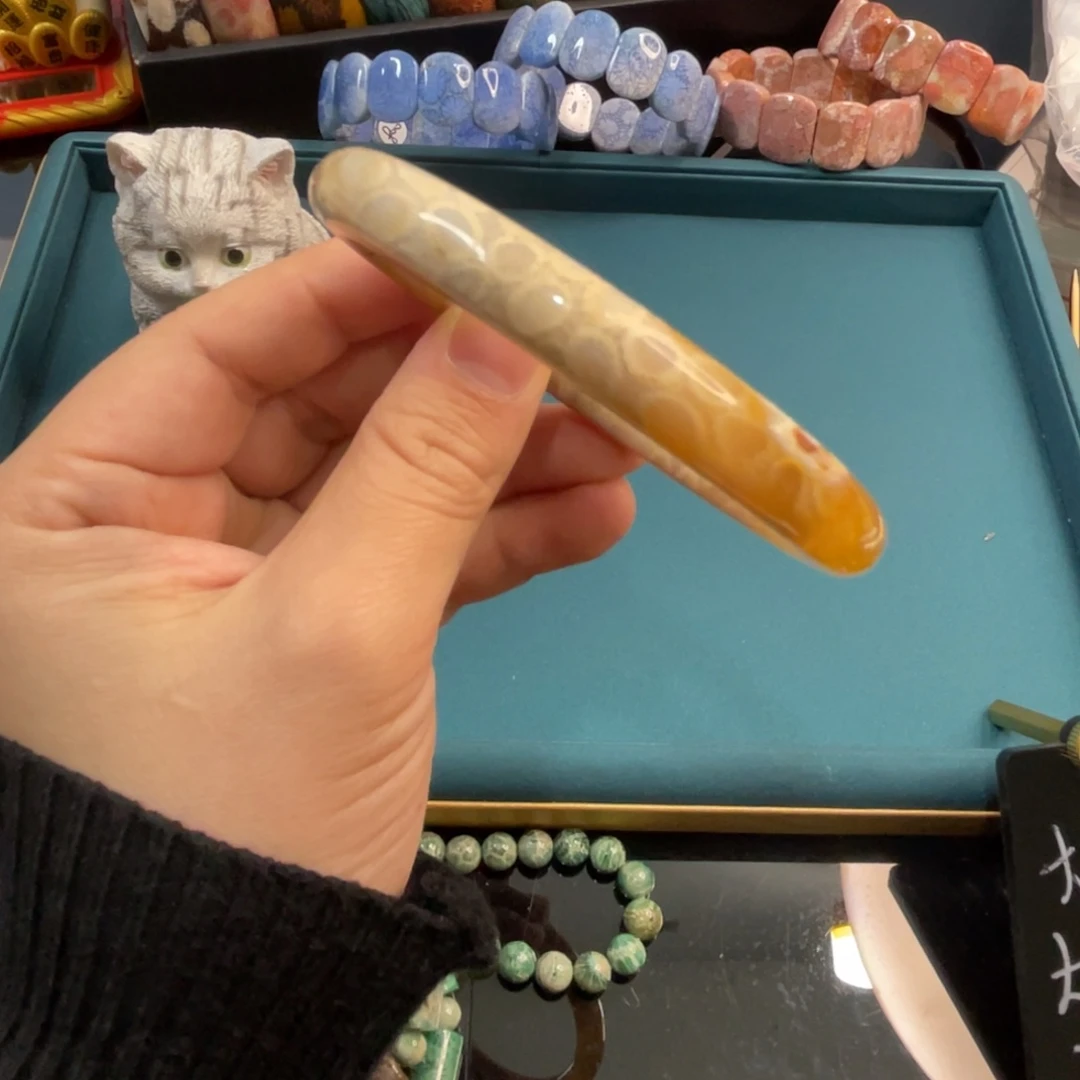 未镶嵌手镯硅化玉