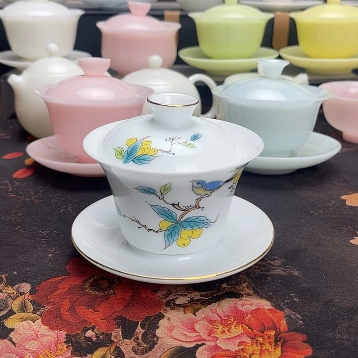 微瑕德化陶瓷白瓷茶具