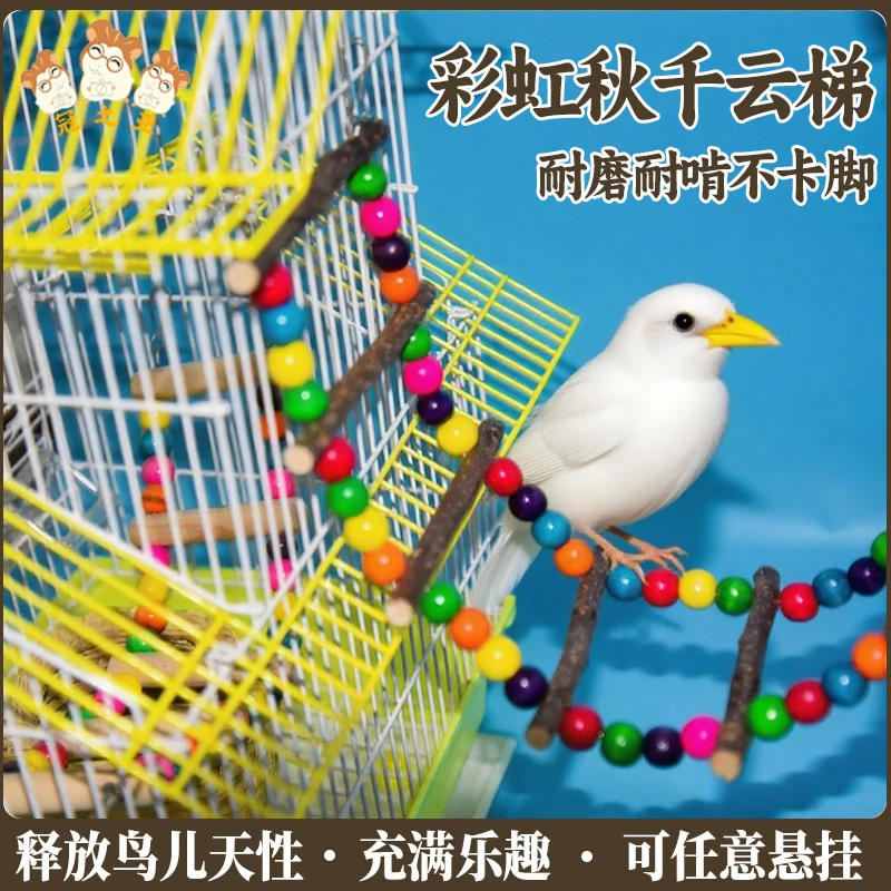 鹦鹉虎皮云梯牡丹爬梯秋千吊环玄凤玩具攀爬鸟用益智用品梯子鸟笼